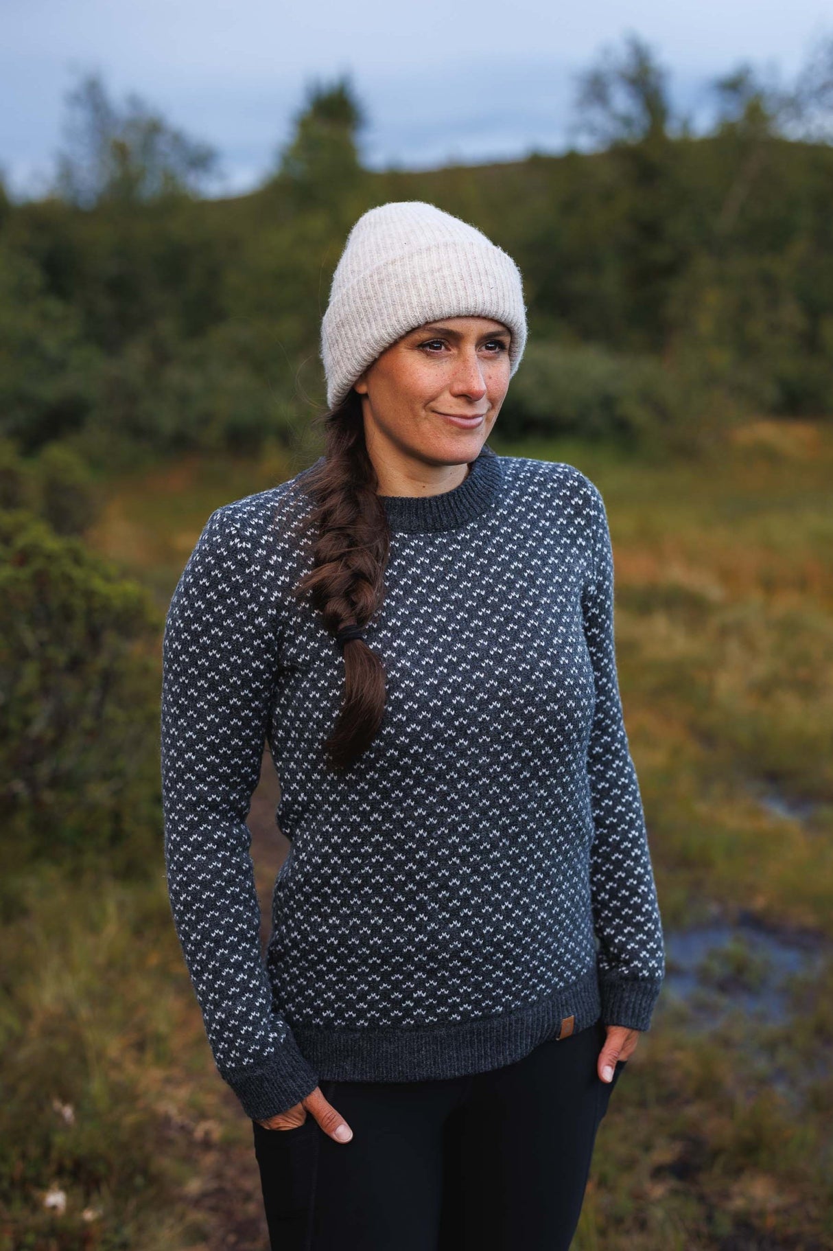 Maglione in maglia Seceda - Notte artica