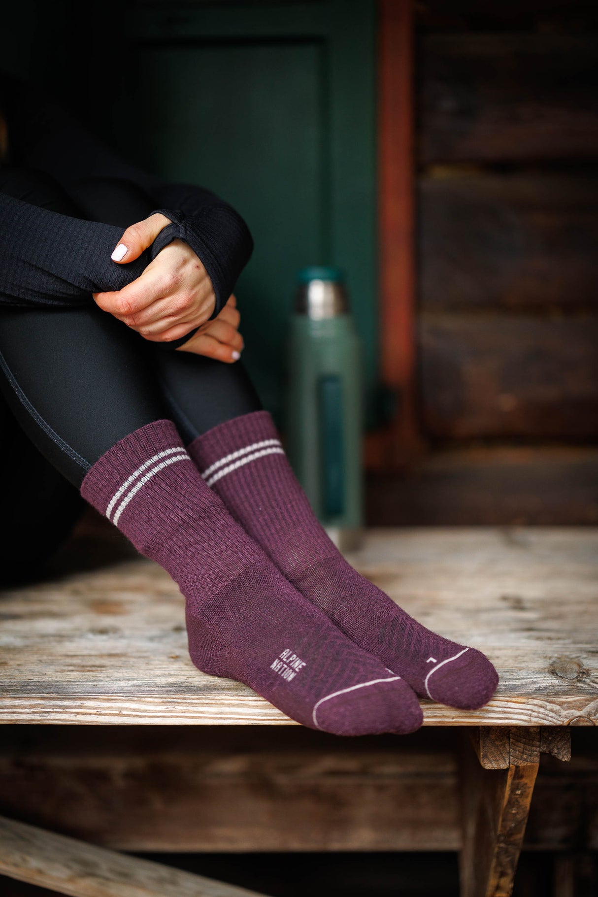 Abisko Wandersocken aus Merinowolle - Ruby