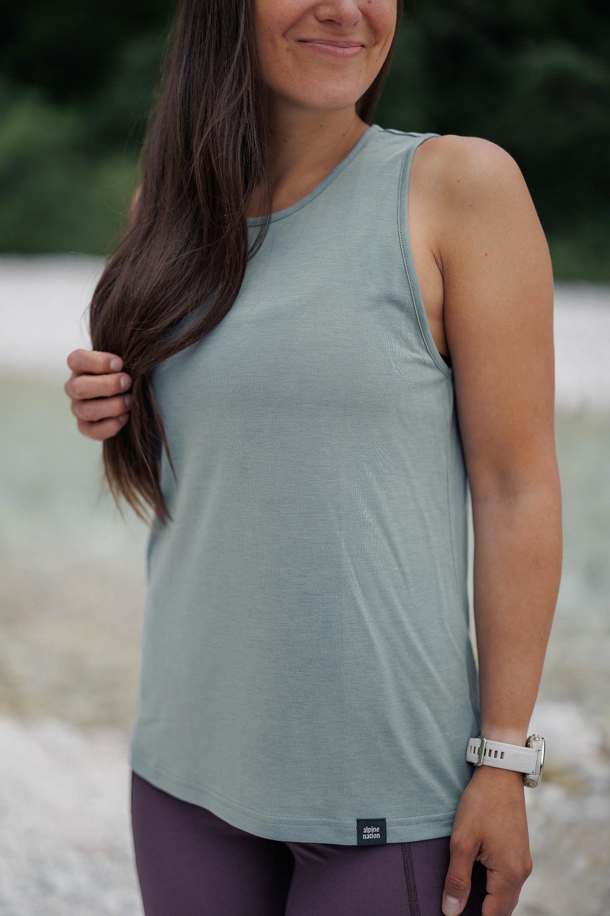 Vagabond Open Back Tank Top - Fern