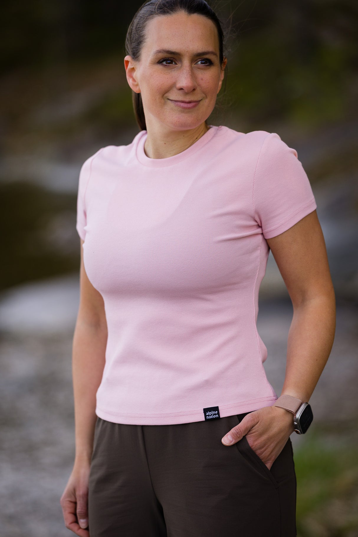 Riva Ribbed T-shirt - Rose