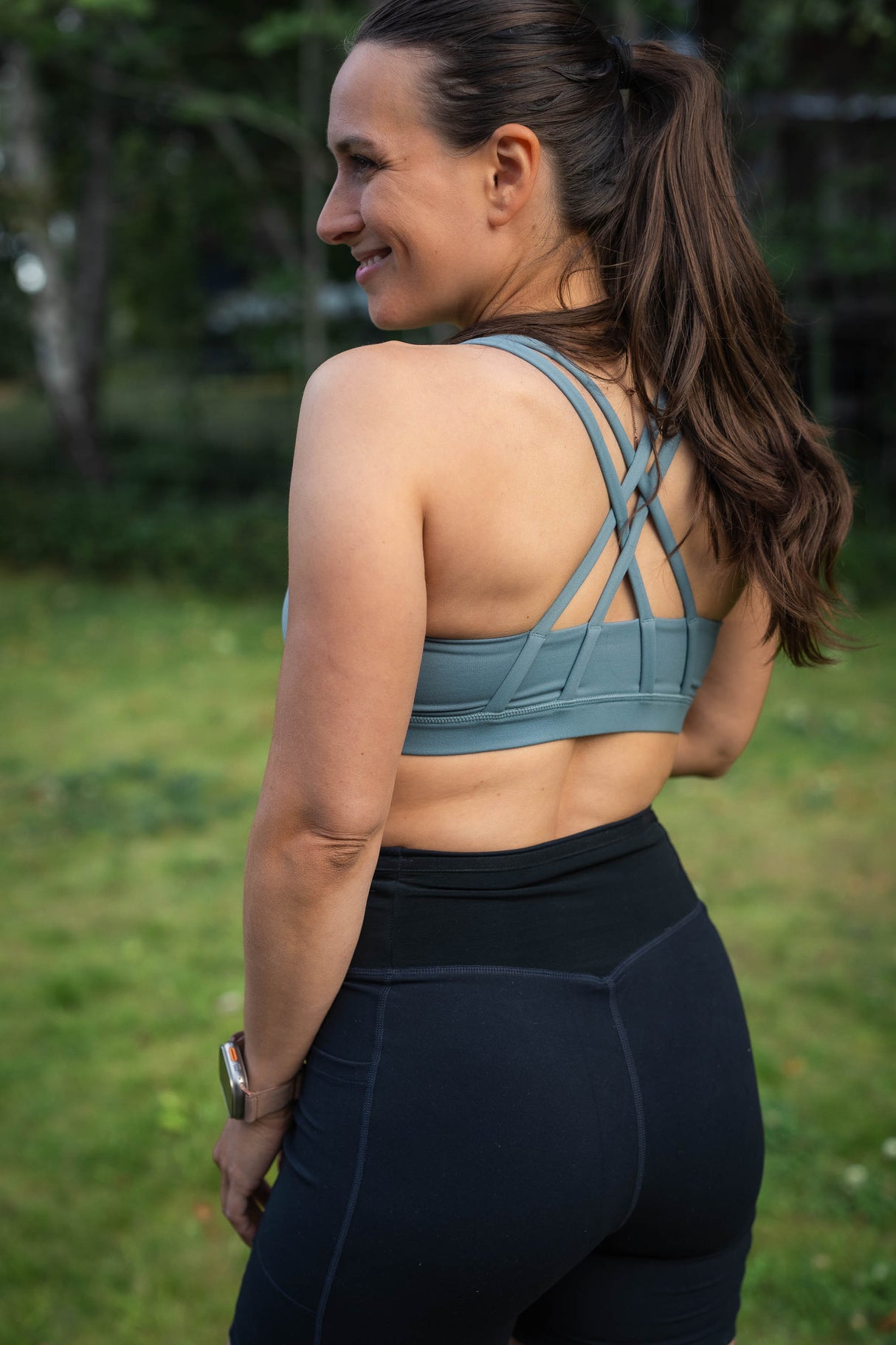 Strappy Sports Bra Petrol