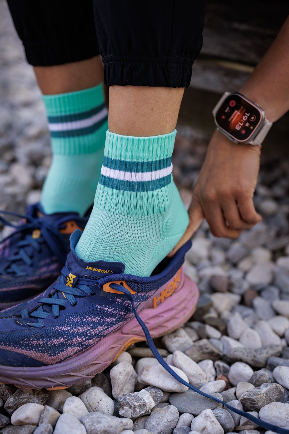 Anda Summit Mid Crew Socks Lagoon