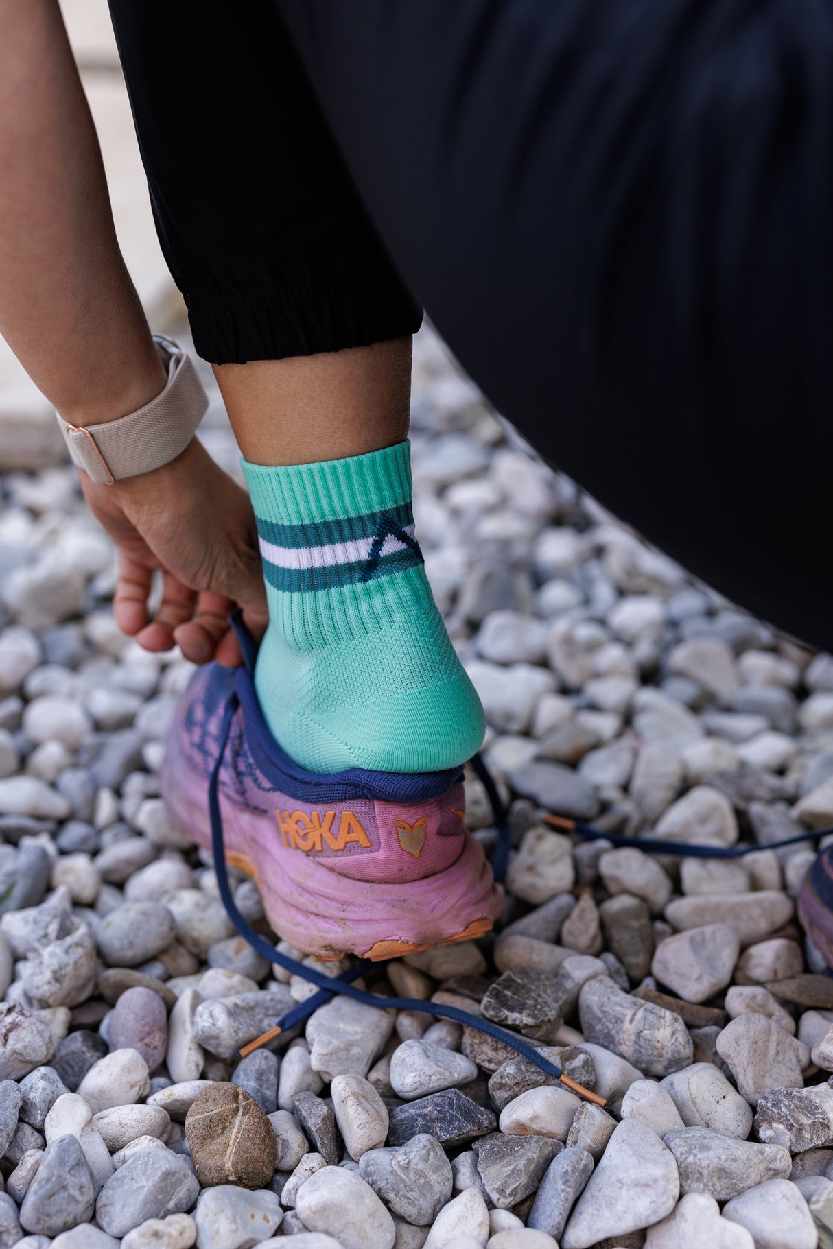 Anda Summit Mid Crew Socks Lagoon