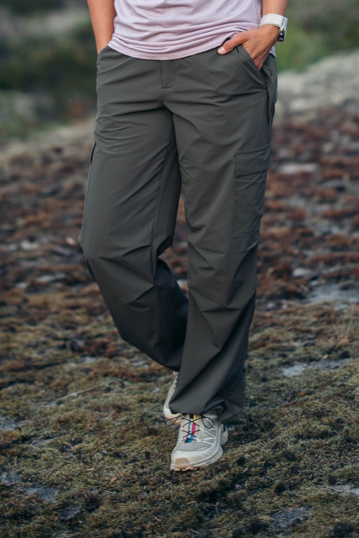 pantaloni Parachute - Olive