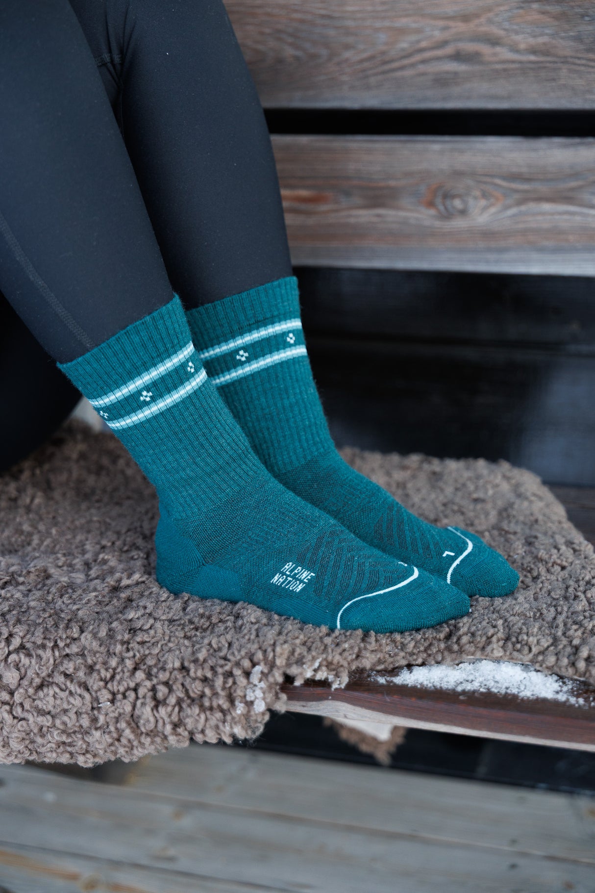 Abisko Wandersocken aus Merinowolle - Emerald