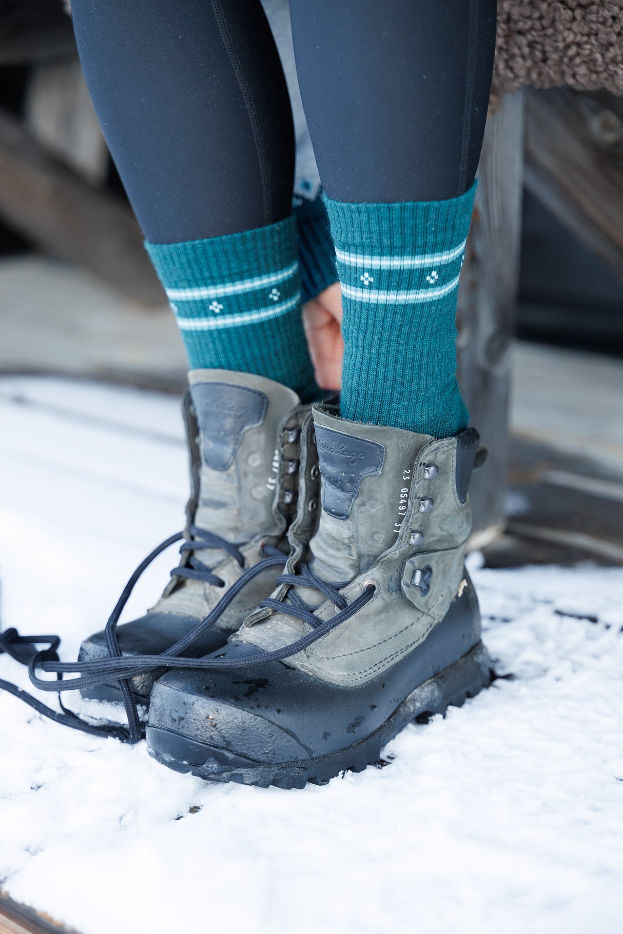 Abisko Wandersocken aus Merinowolle - Emerald