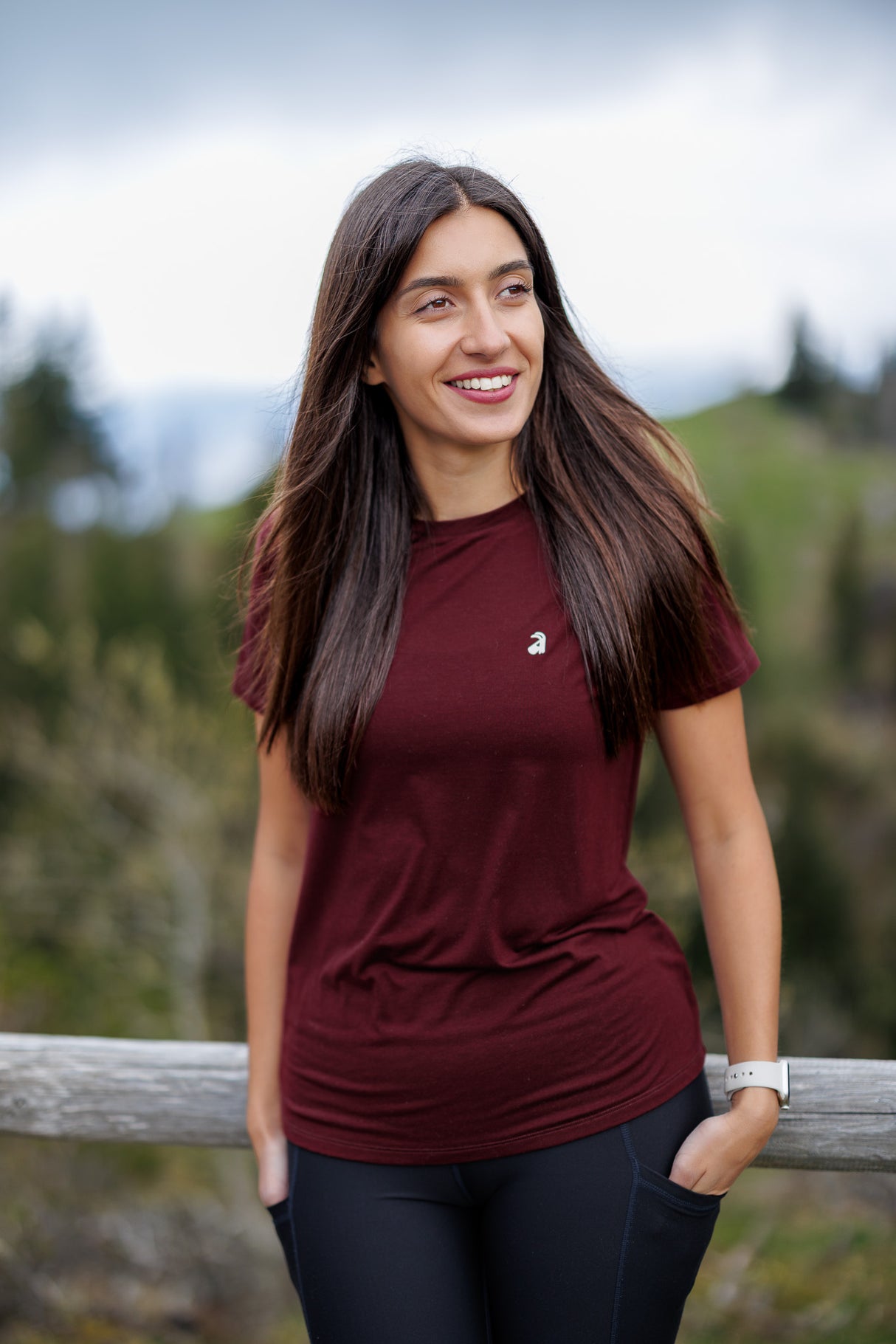 Flow Merino Tee - Burgundy
