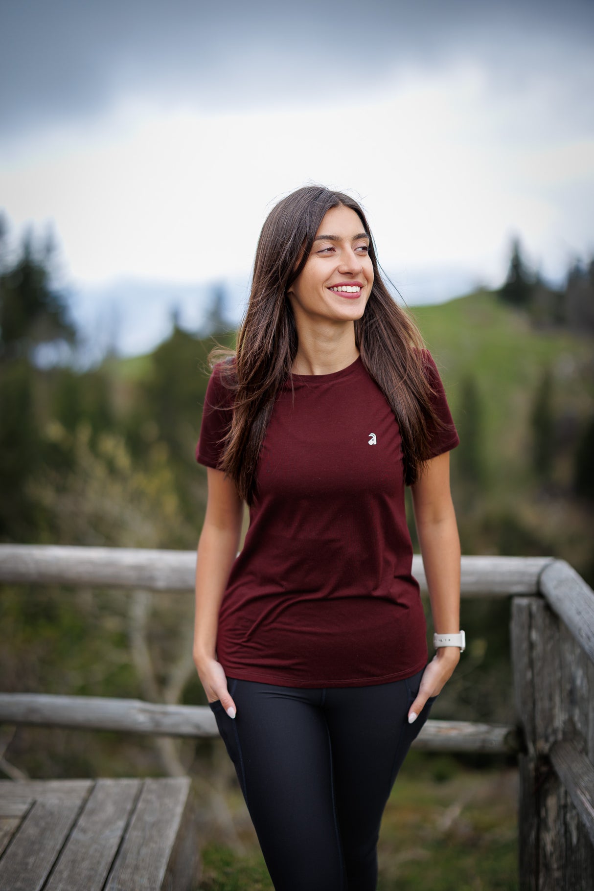 Flow Merino Tee - Burgundy