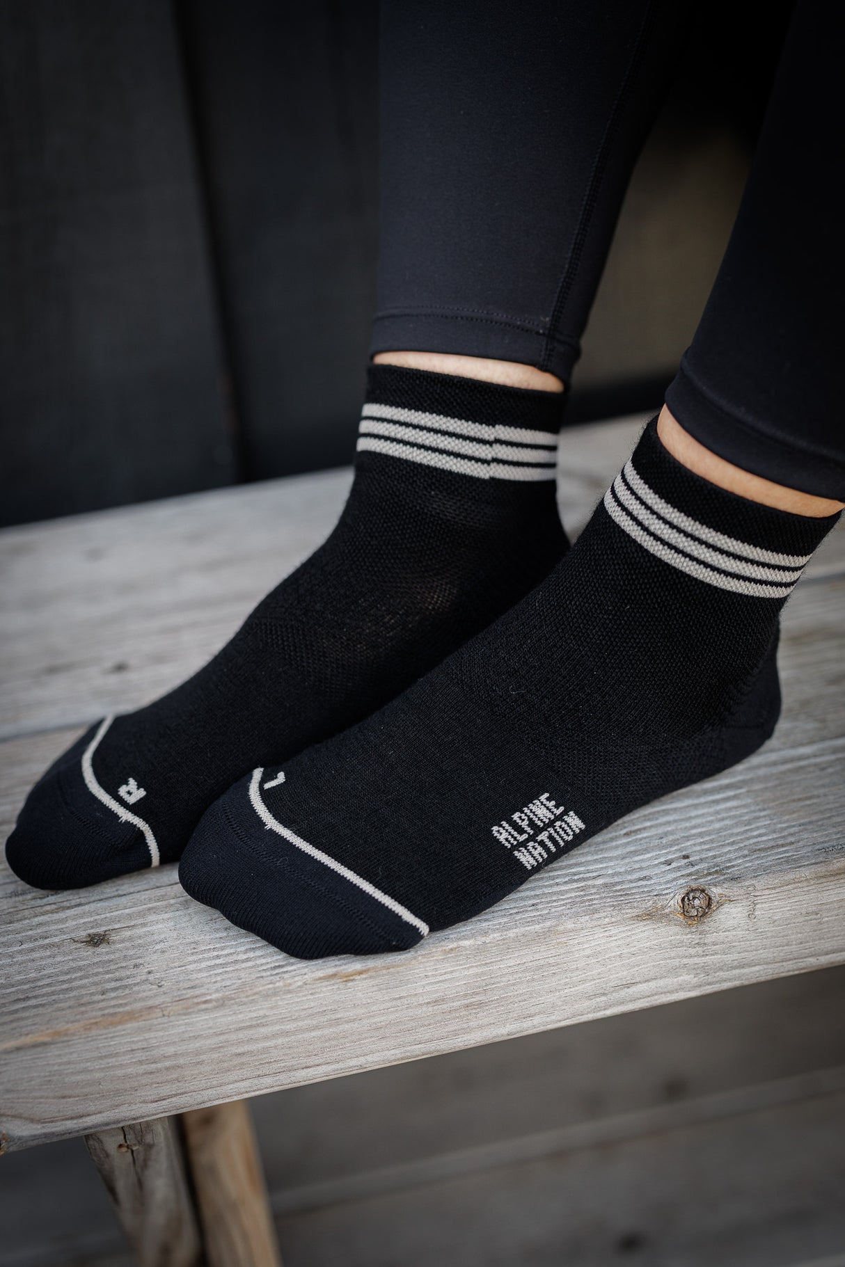 Seceda Light Merino čarape srednje visine Onyx