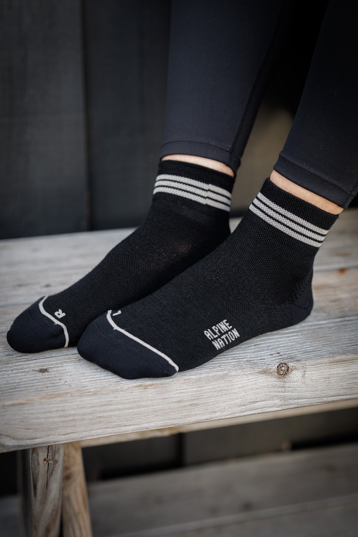 Seceda Light Merino čarape srednje visine Onyx