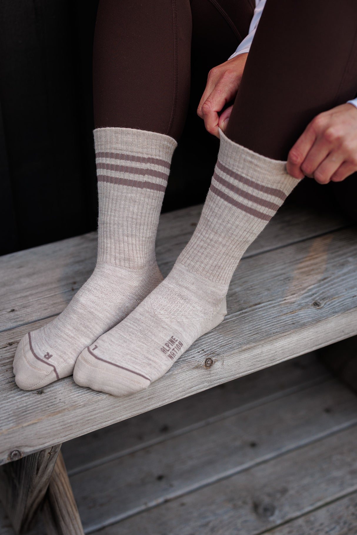 Seceda Light Merino calze crew Stone
