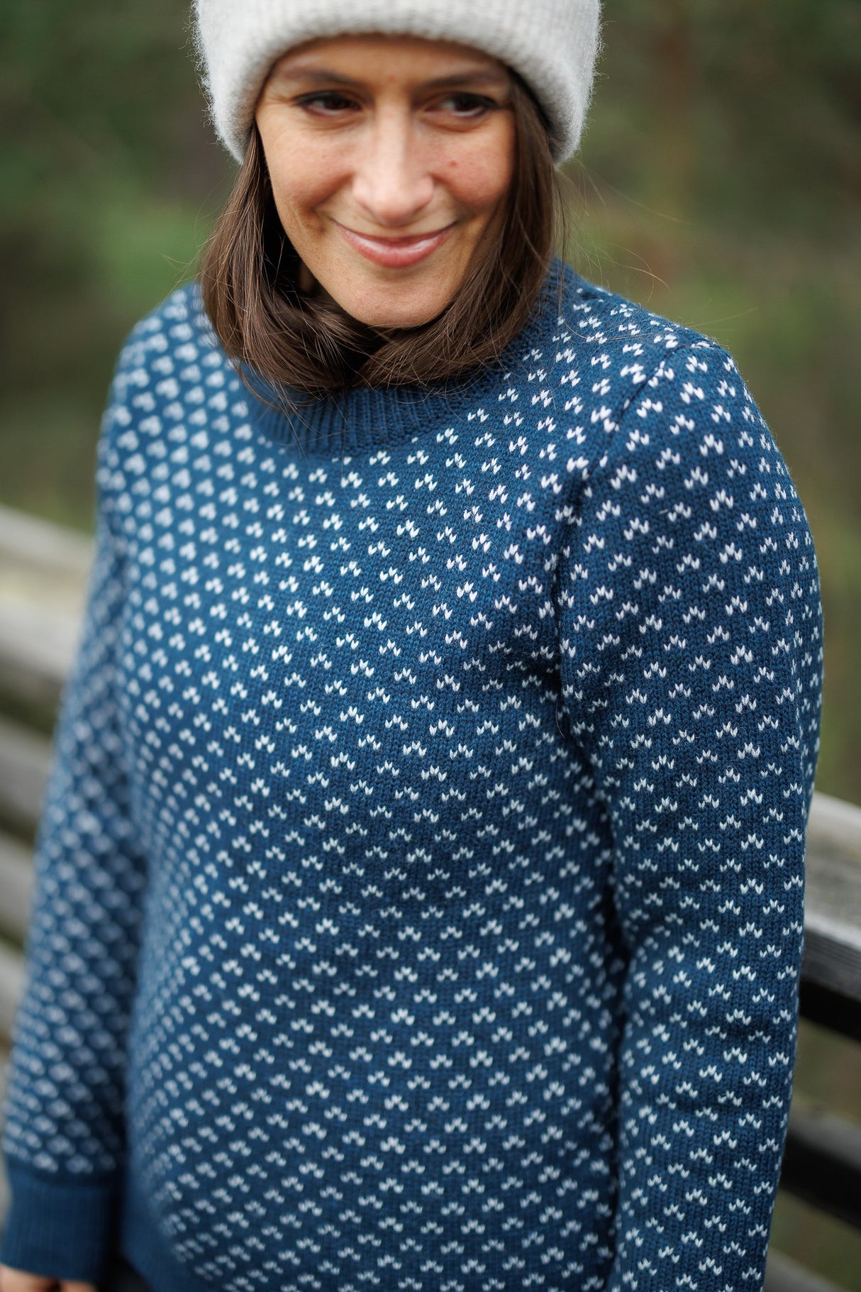 Seceda pleten pulover - Arctic Blue