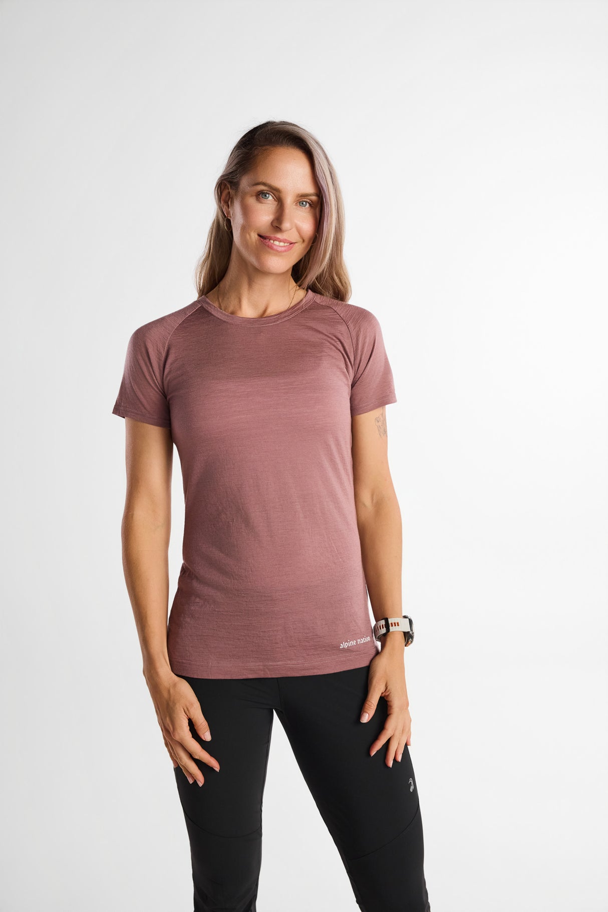 Merino Short Sleeve Tee Mauve