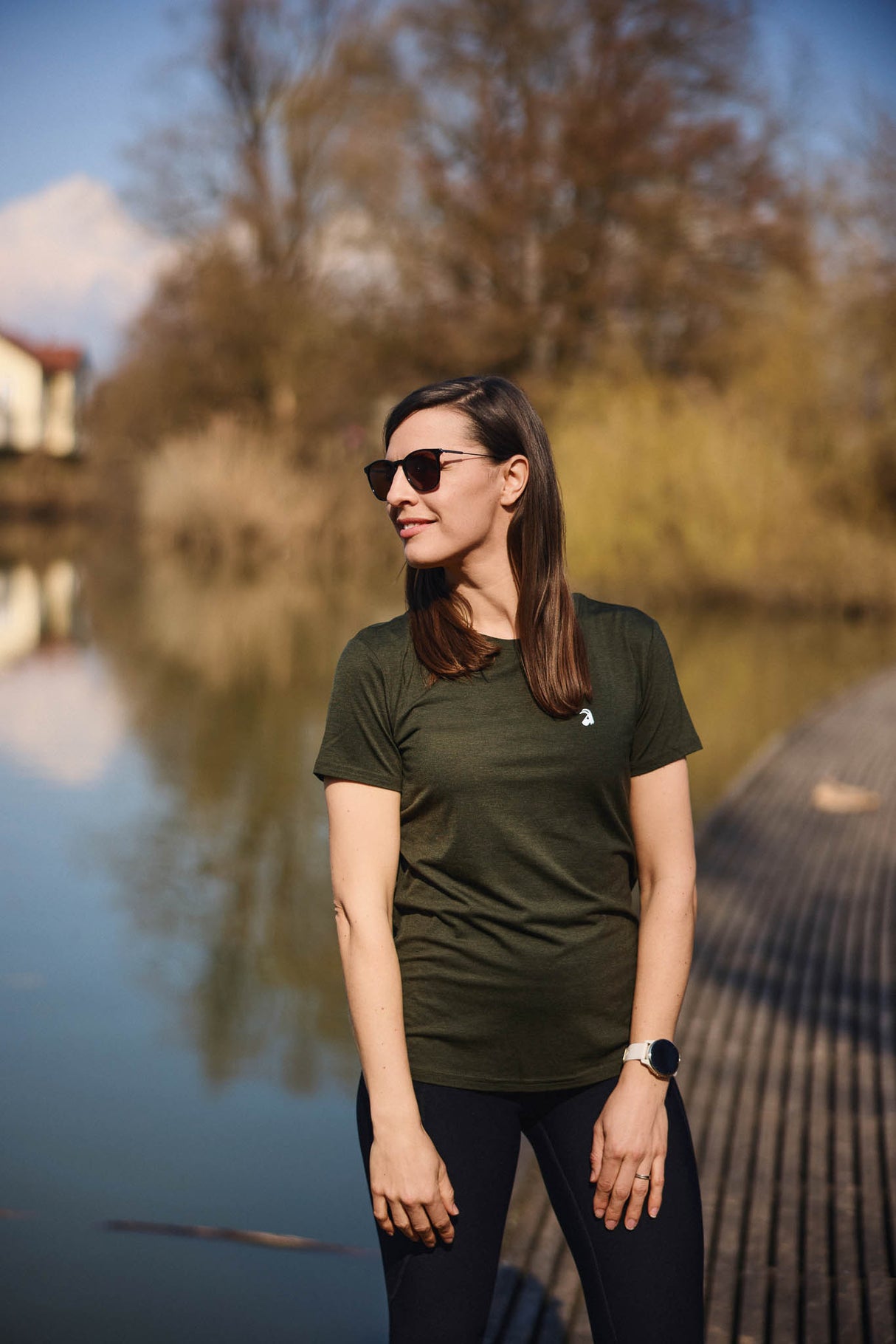 Flow T-shirt in merino - Olive