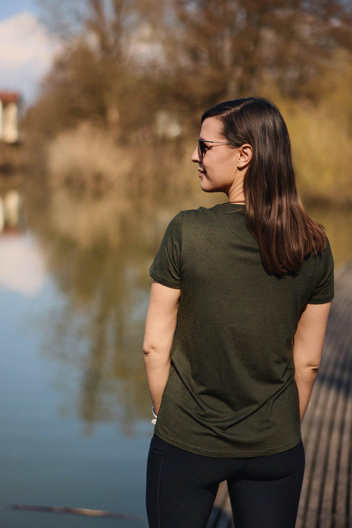 Flow T-shirt in merino - Olive