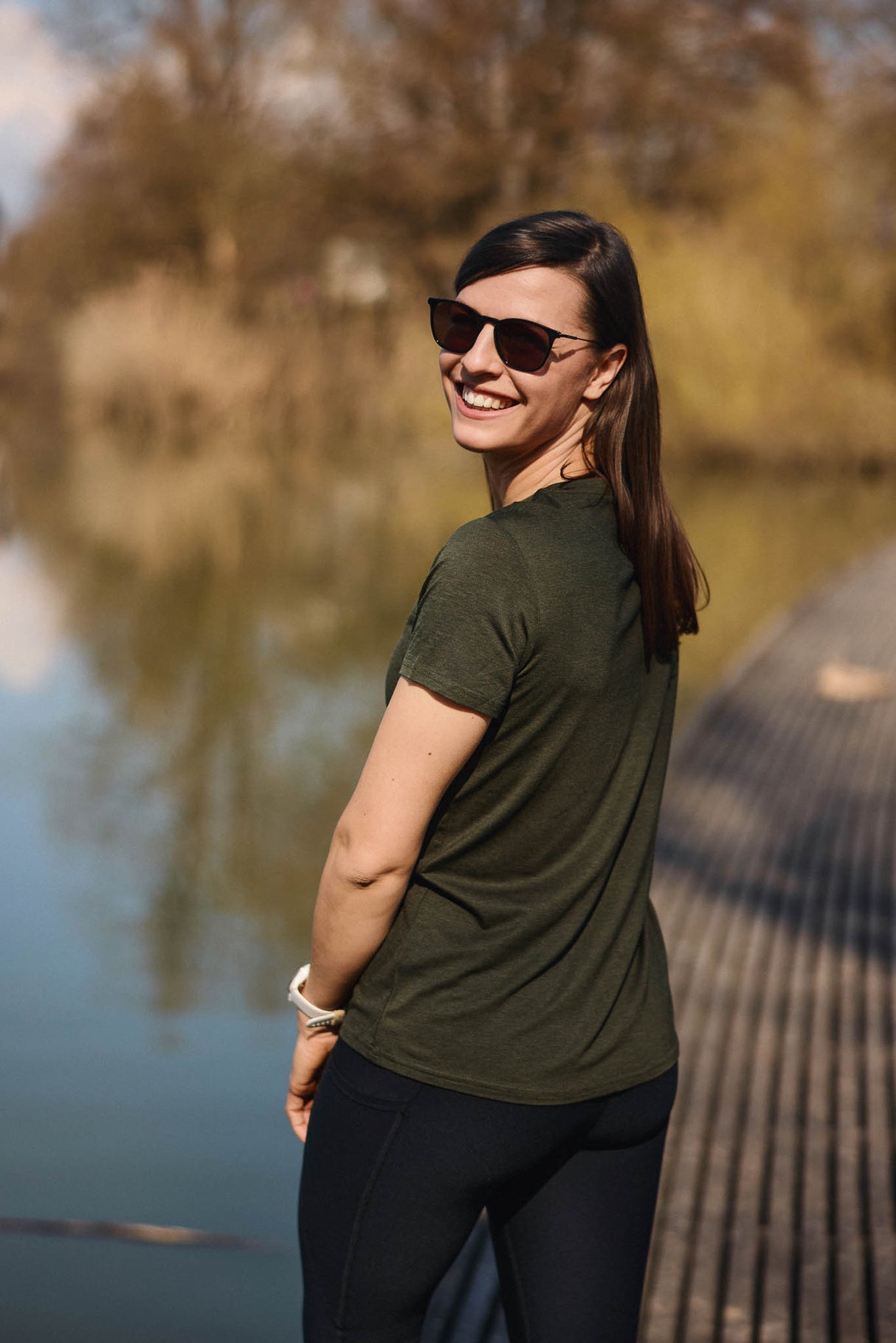 Flow T-shirt in merino - Olive