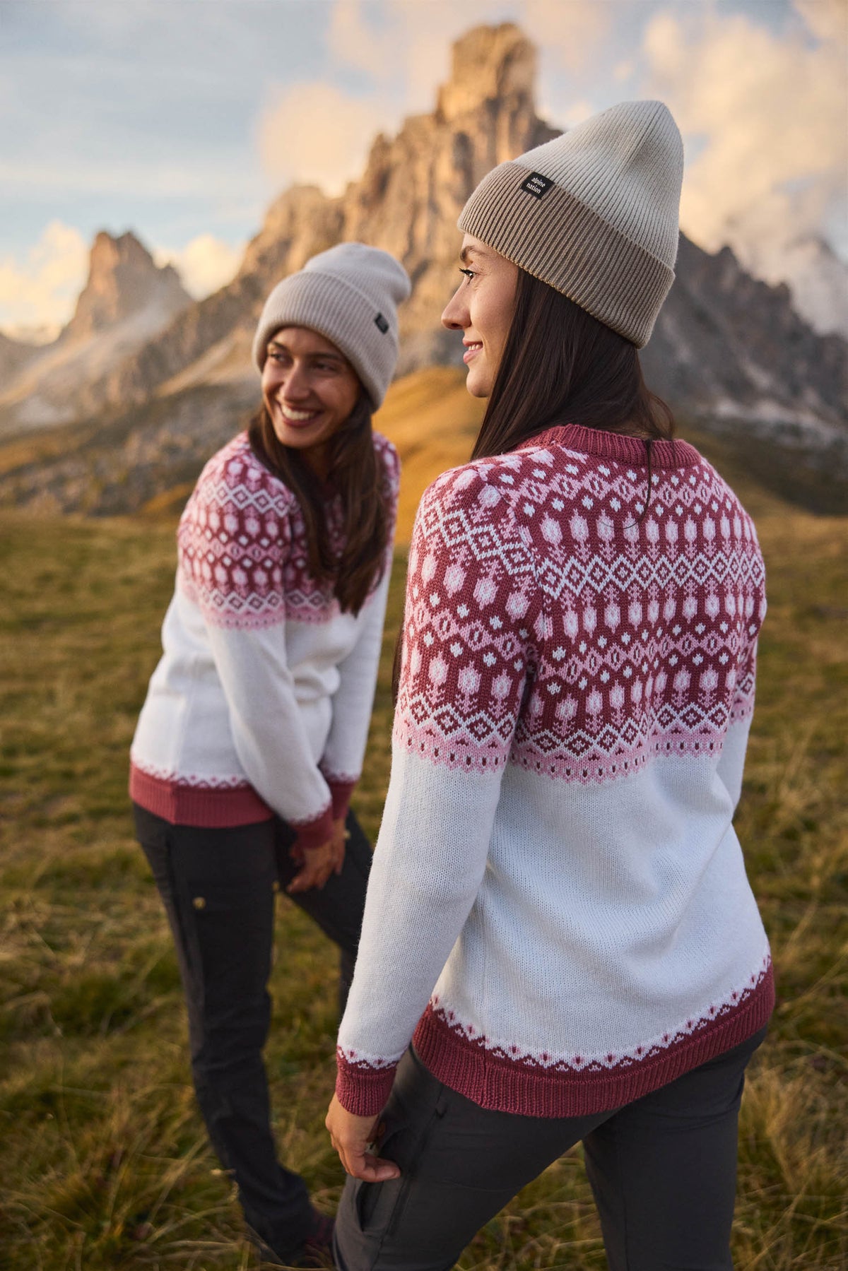 Svalbard pleten pulover - Rose