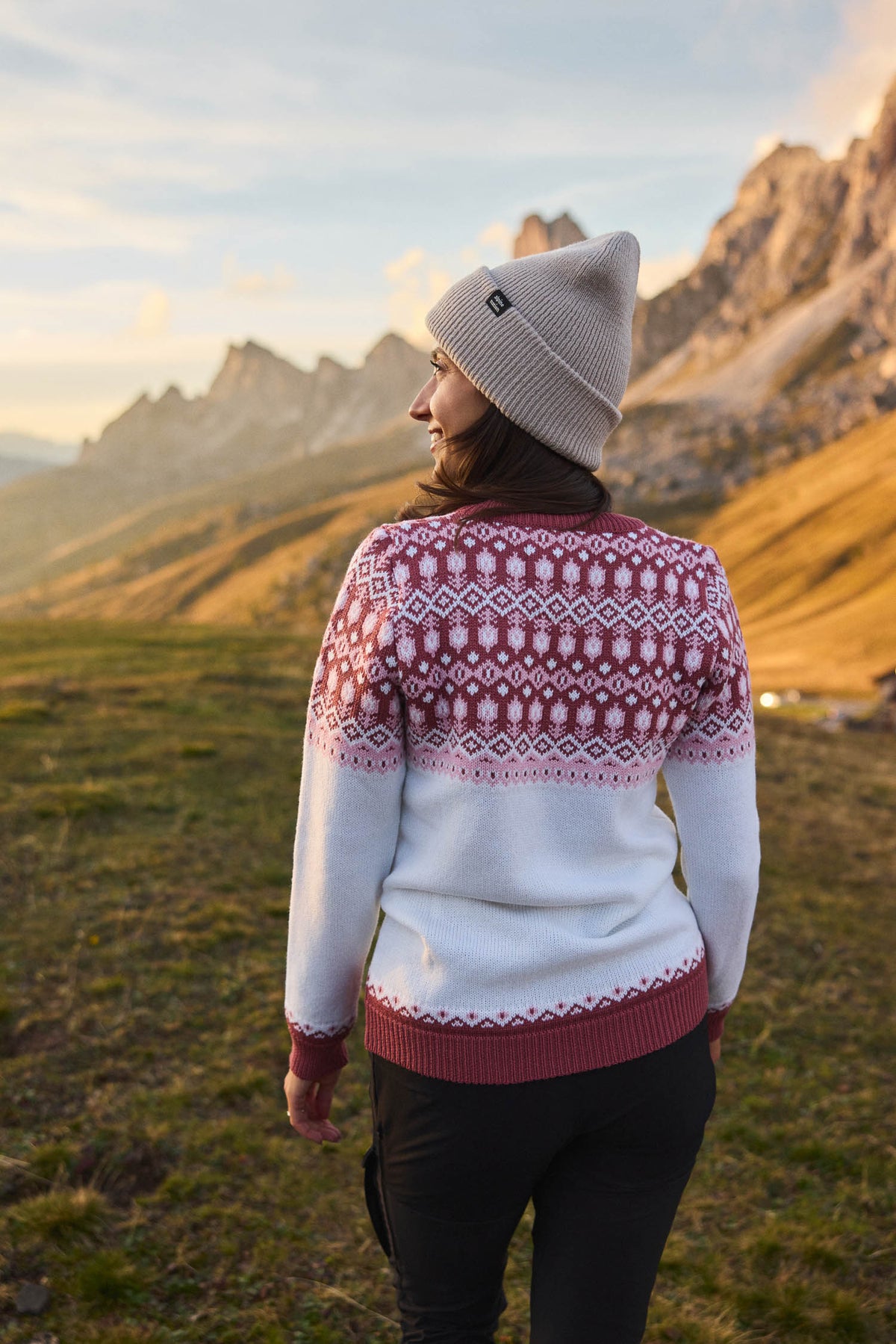 Svalbard pleten pulover - Rose