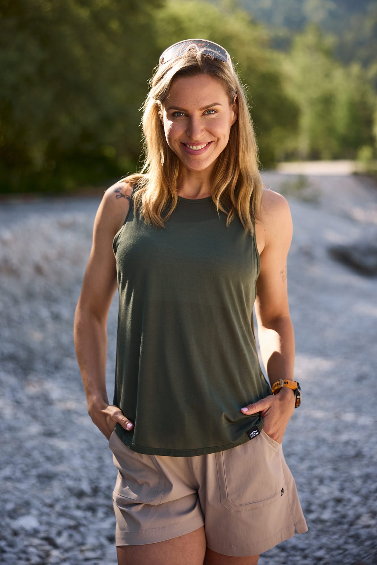 Vagabond top bez rukava - Forest Green