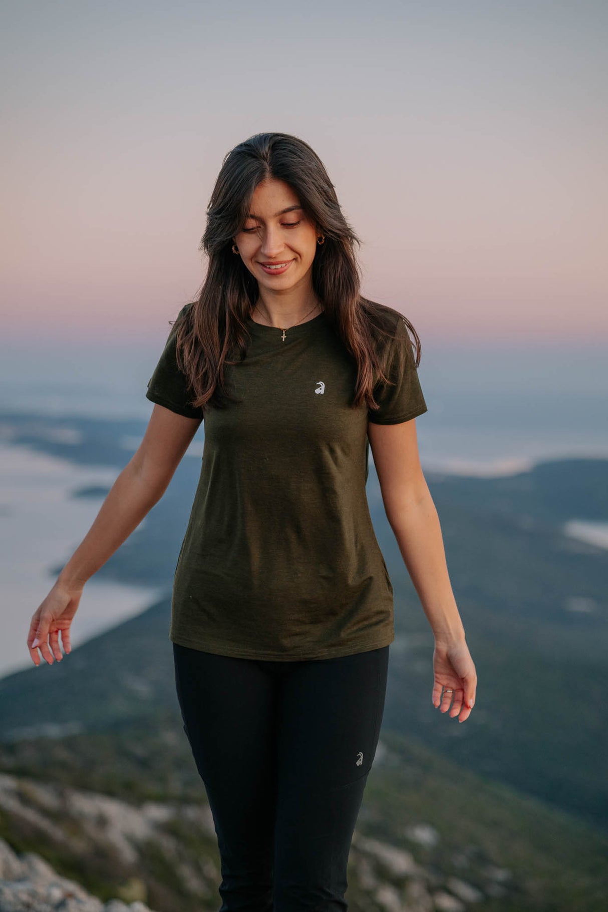 Flow T-shirt in merino - Olive