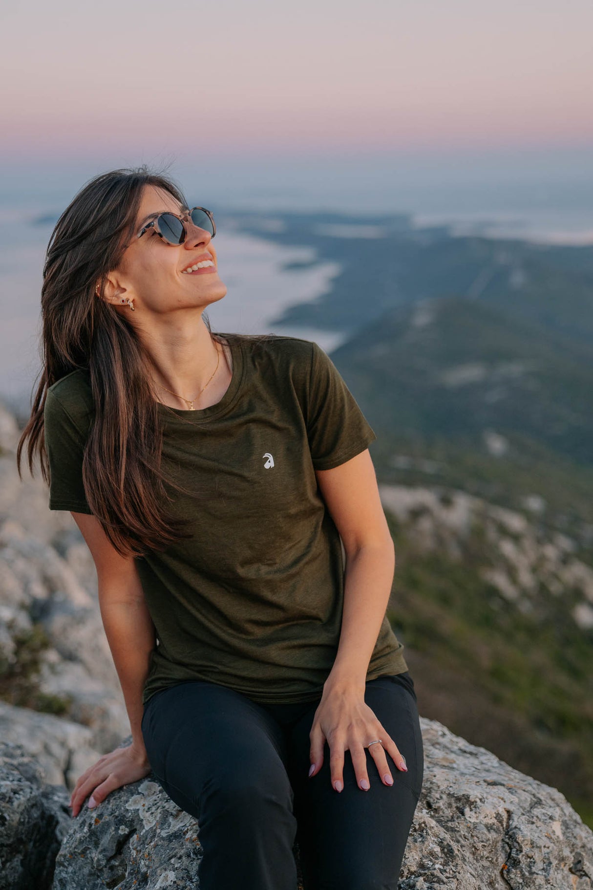Flow T-shirt in merino - Olive