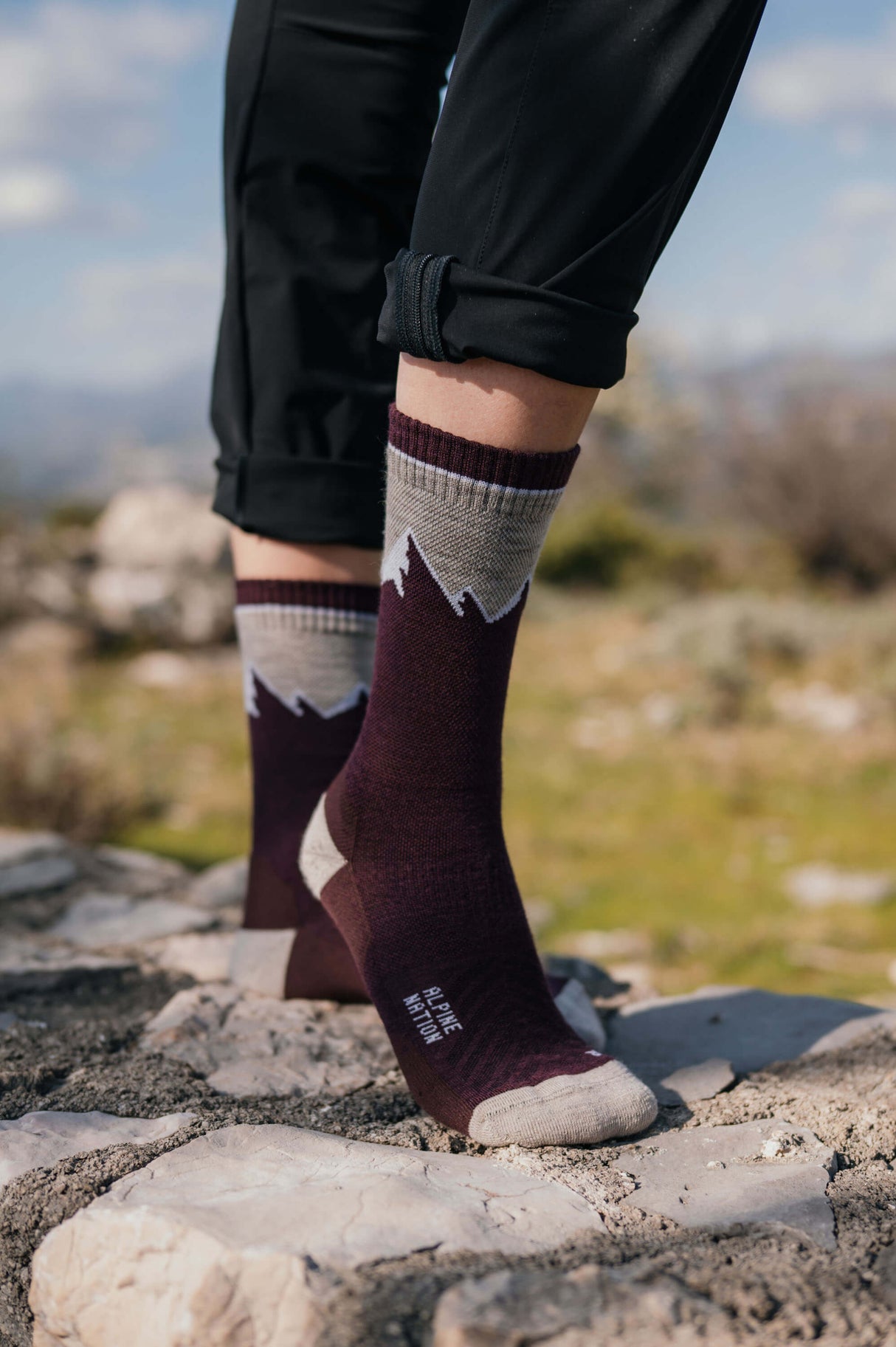 Abisko Merino Socks - Purple Horizon