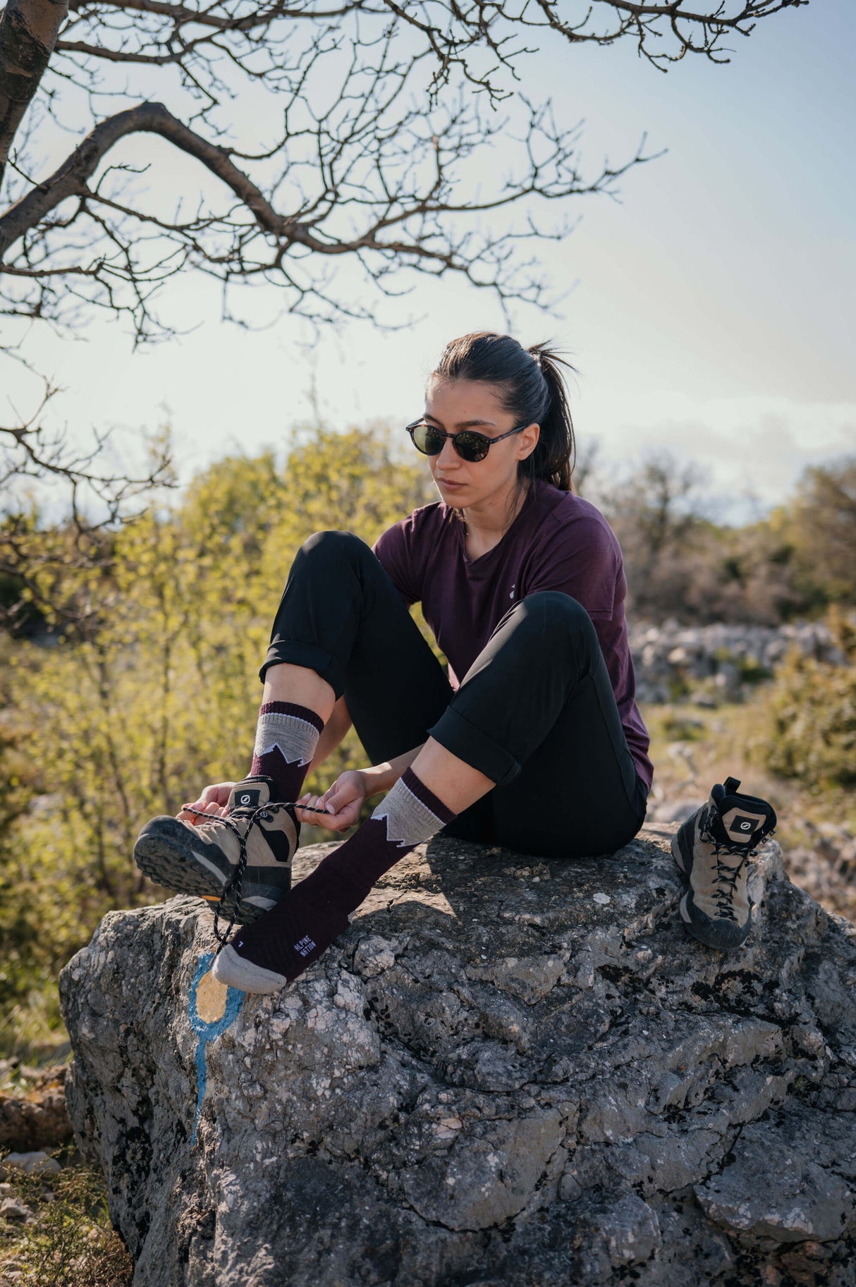 Abisko Merino Socks - Purple Horizon