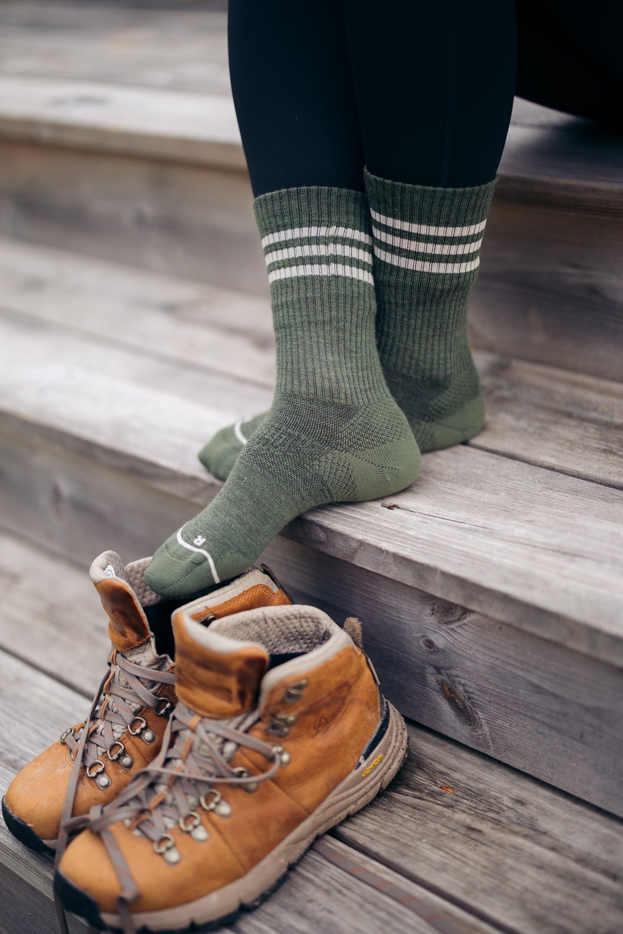 Seceda Light Merino Crew Socks Moss Green
