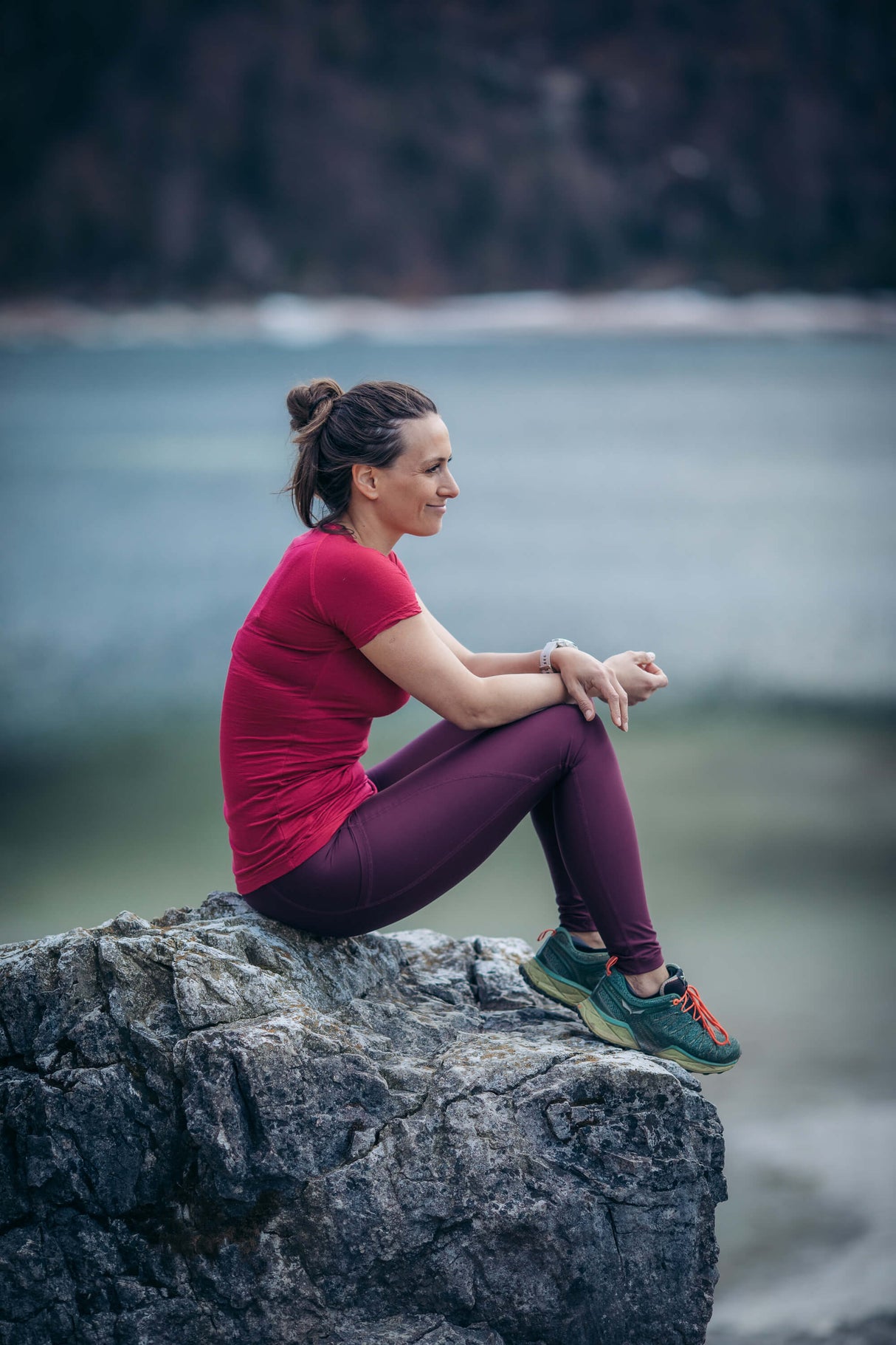 Leggings Summit Pocket Prugna Scuro