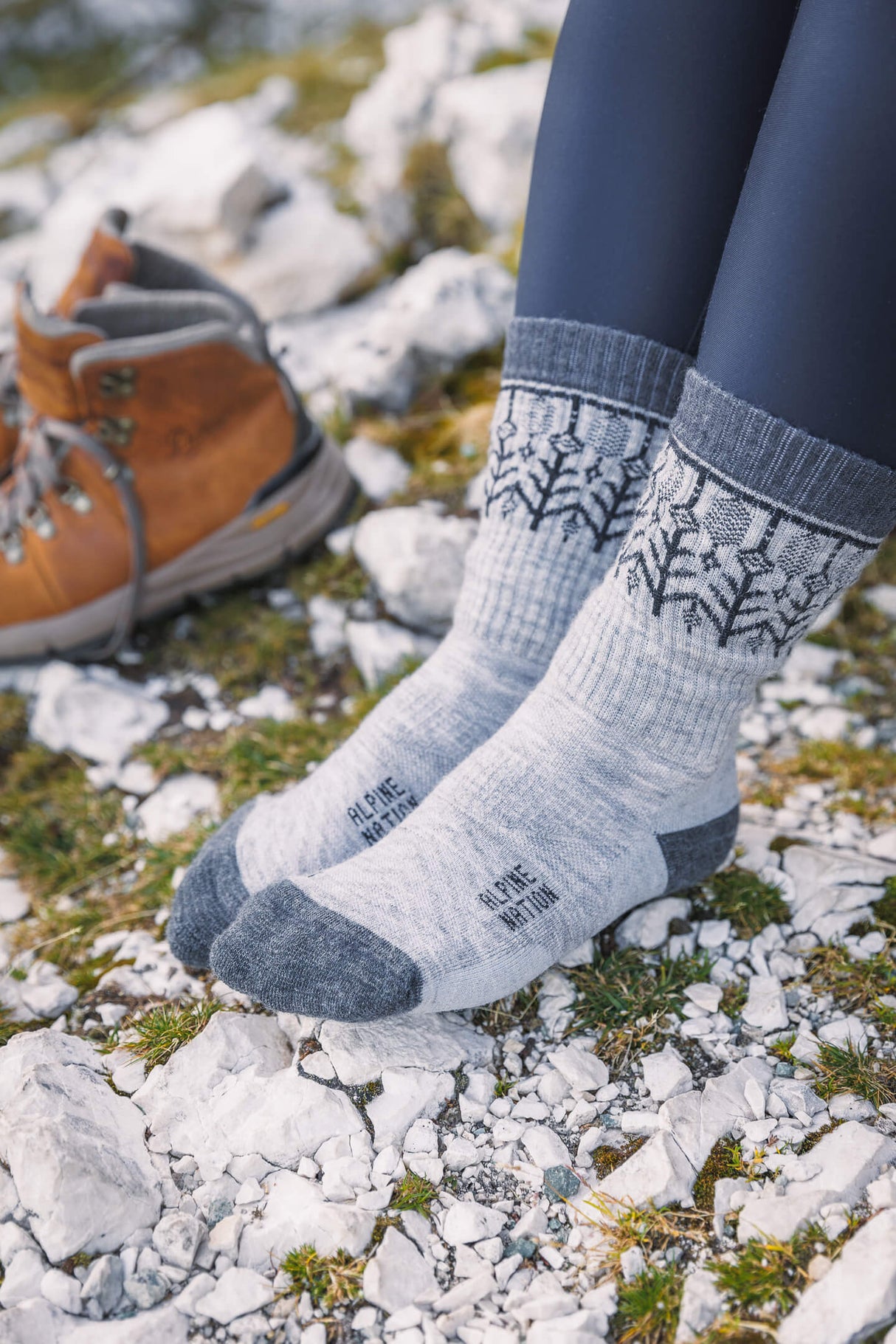 Abisko Wandersocken aus Merinowolle - Dawn