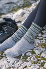 Abisko Wandersocken aus Merinowolle - Fern Green