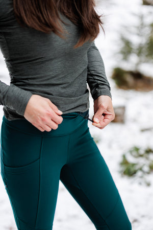 APEX Winter Pocket Leggings Teal Green