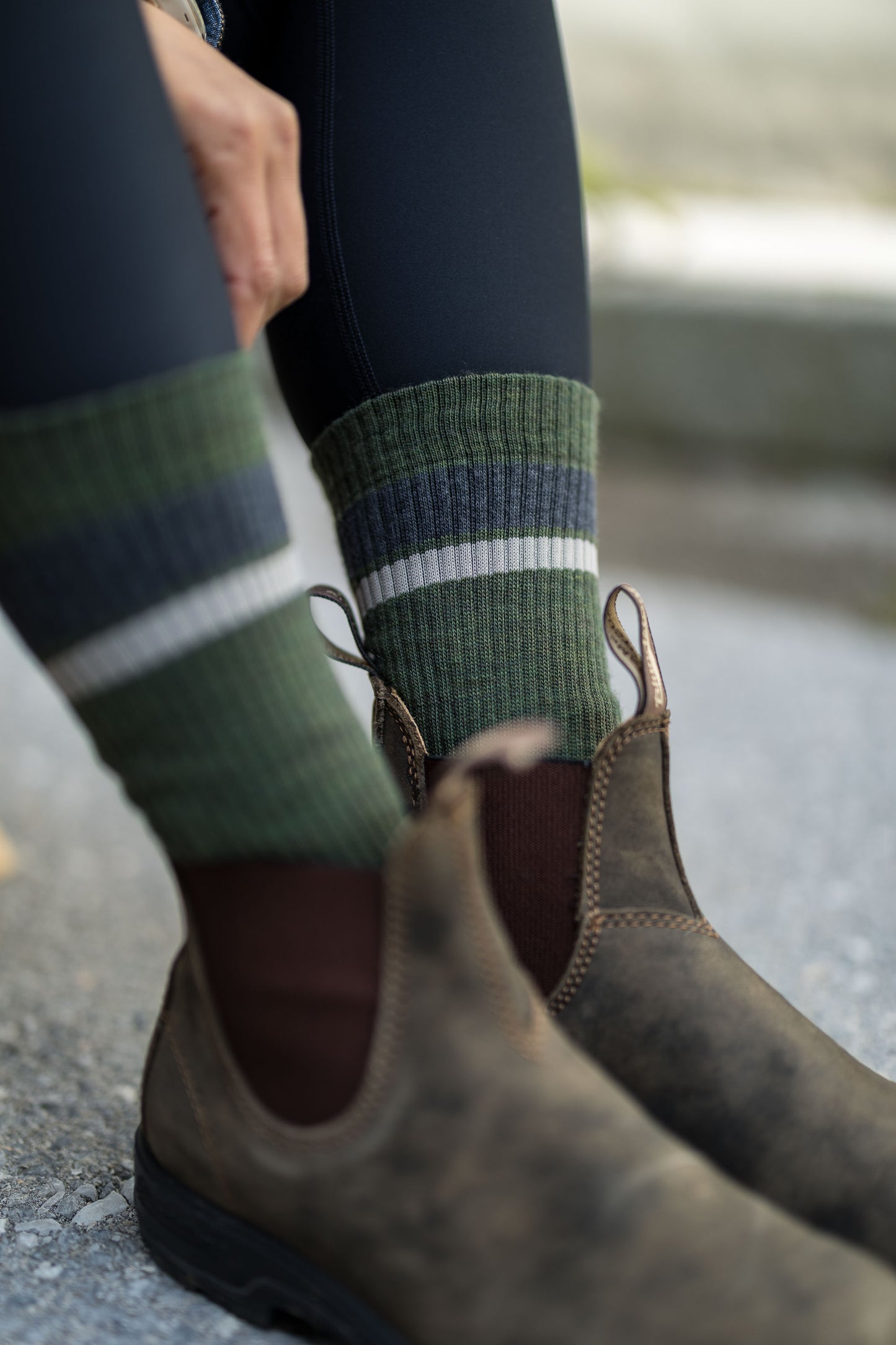 Abisko Wandersocken aus Merinowolle - Evergreen