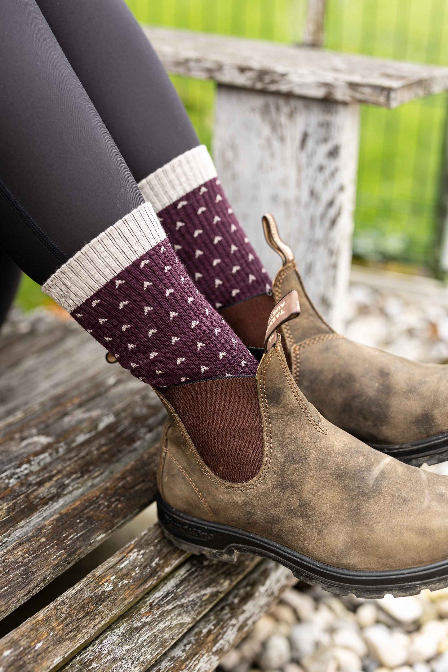 Abisko Wandersocken aus Merinowolle - Winterberry