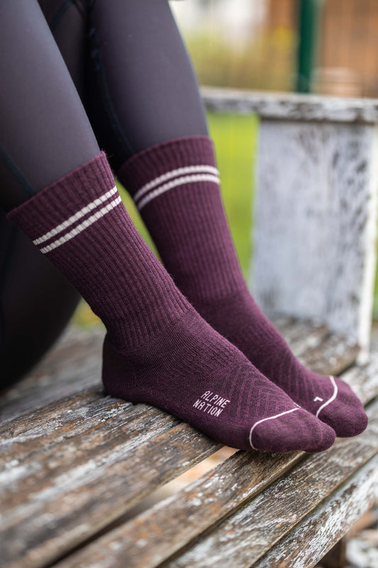 Abisko Wandersocken aus Merinowolle - Ruby