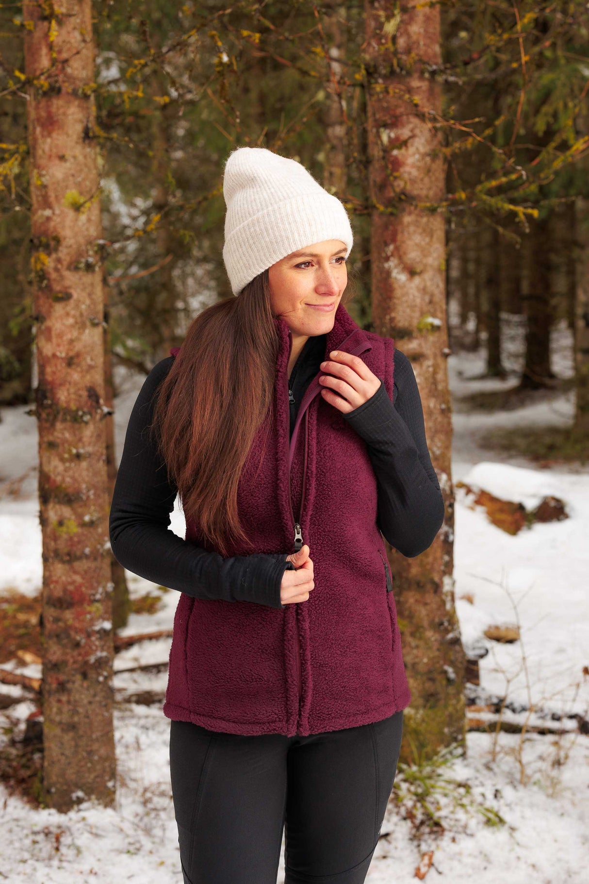 Sherpa Vest Burgundy