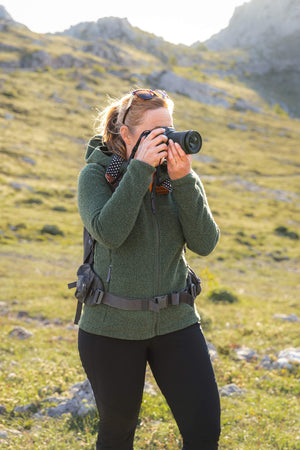 Alpine Wool Hoody Fern Green