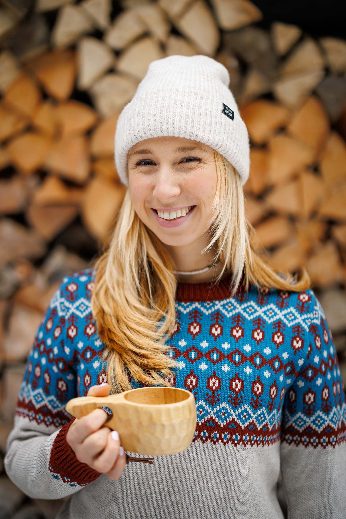 Cosy Cuffed Beanie - Almond