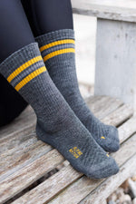 Abisko Wandersocken aus Merinowolle - Larch Yellow