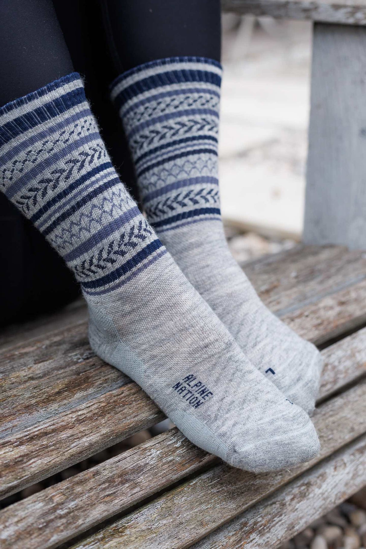 Abisko Merino Socks - Arctic Blue