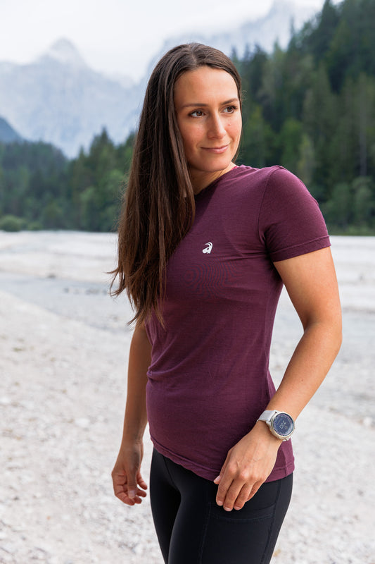 Breeze Merino T-shirt Aubergine