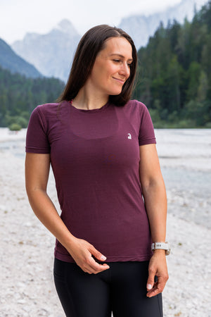 Breeze Merino Tee Aubergine