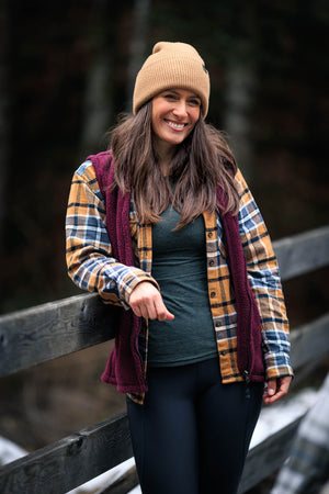 Sherpa Vest Burgundy