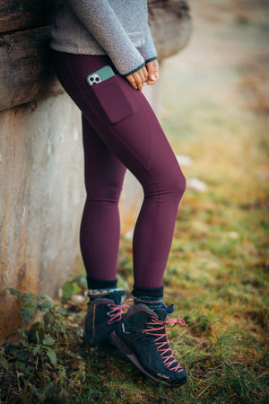 Rise Thermo Pocket Leggings Dark Plum - Tall (+7cm)