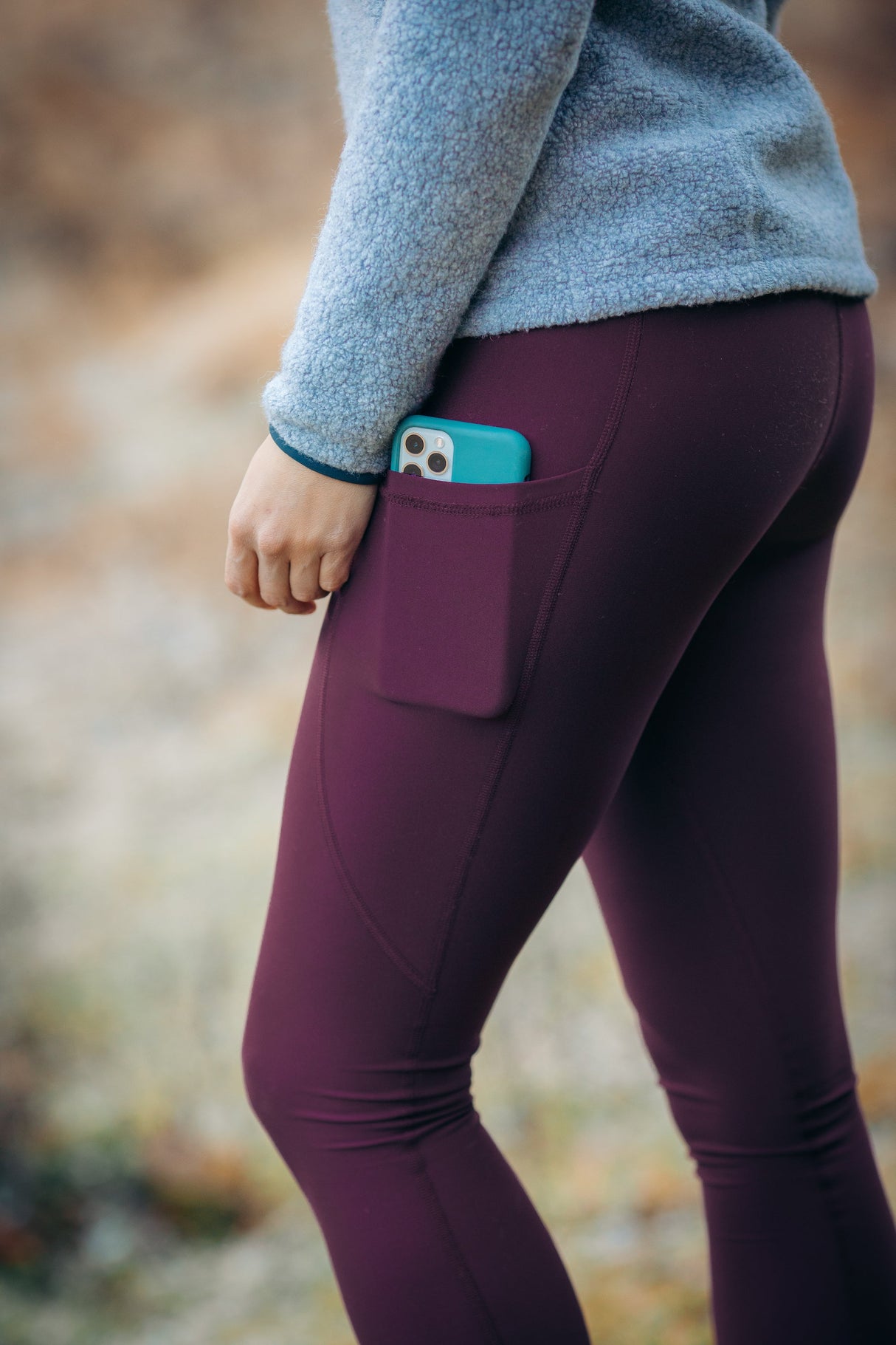 Rise Thermo Pocket Leggings Dark Plum - Tall (+7cm)