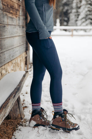 Rise Thermo Pocket Leggings Indigo Blue