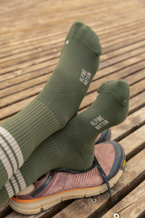 Summit Crew Wandersocken - Moss Green