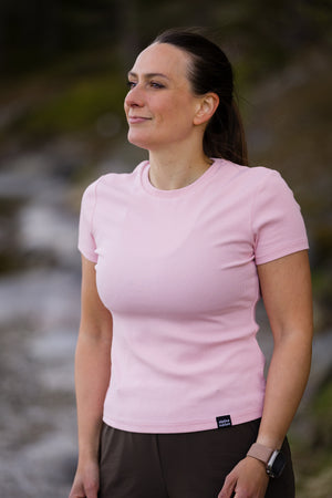 Riva Ribbed T-shirt - Rose