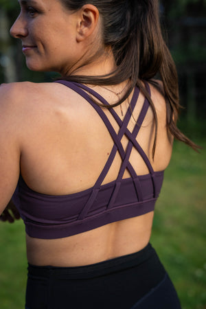 Strappy Sports Bra Grape