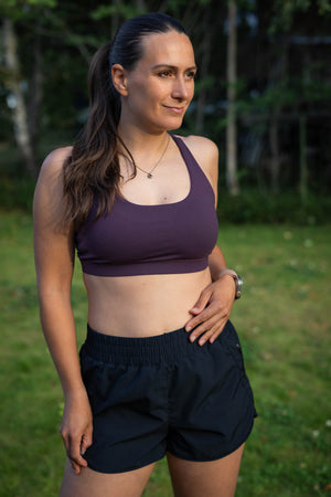 Strappy Sports Bra Grape